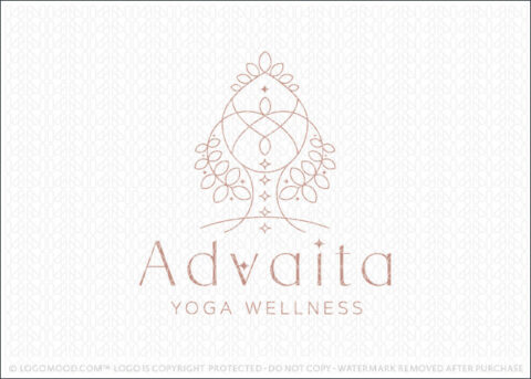 Advaita Holistic Wellness Meditation Chakra Tree Logo For Sale LogoMood.com
