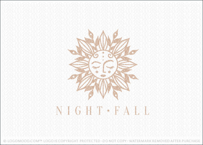 Natural Floral & Leaf Sun Logo For Sale