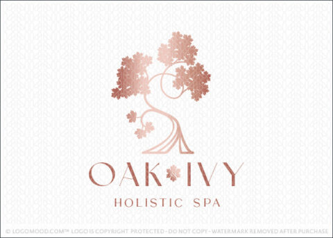 Oak And Ivy Twirling Tree Holistic Tree Logo For Sale LogoMood.com