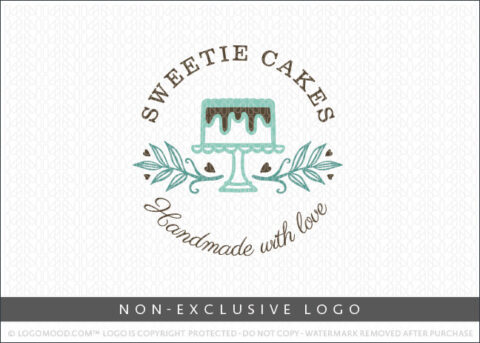 Sweetie Cakes Natural Cake Bakery Shop Logo Non-Exclusive Logo By LogoMood.com